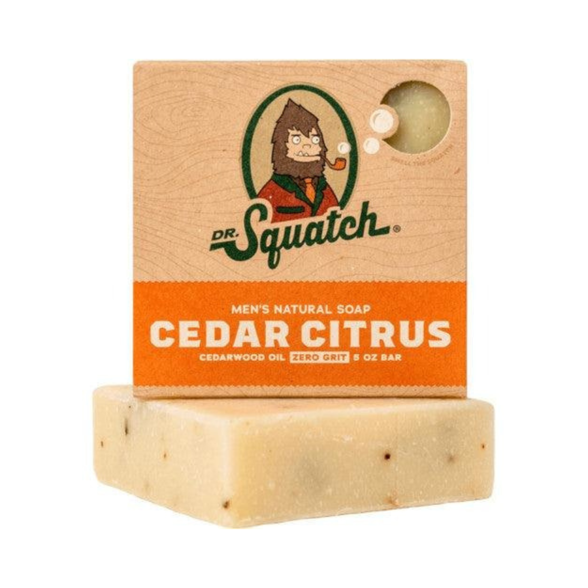 Dr. Squatch Cedar Citrus Men's Exfoliating Soap - Natural, Handmade, USA, Paraben-Free