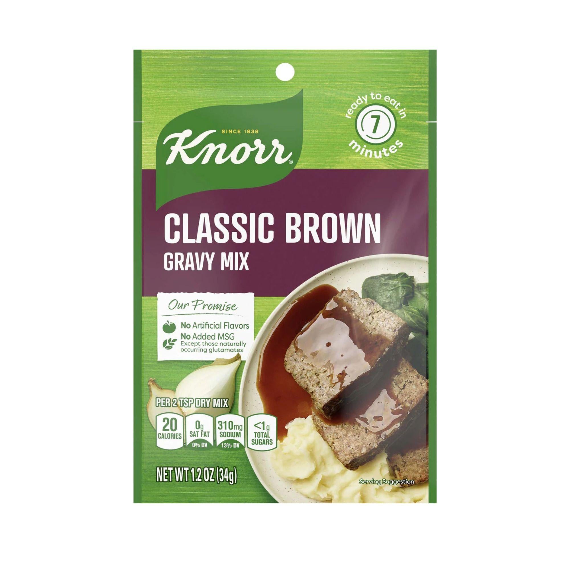 Knorr Classic Brown Gravy Mix (12 x 1.2 oz) – Rich, Savory Flavor for Every Meal