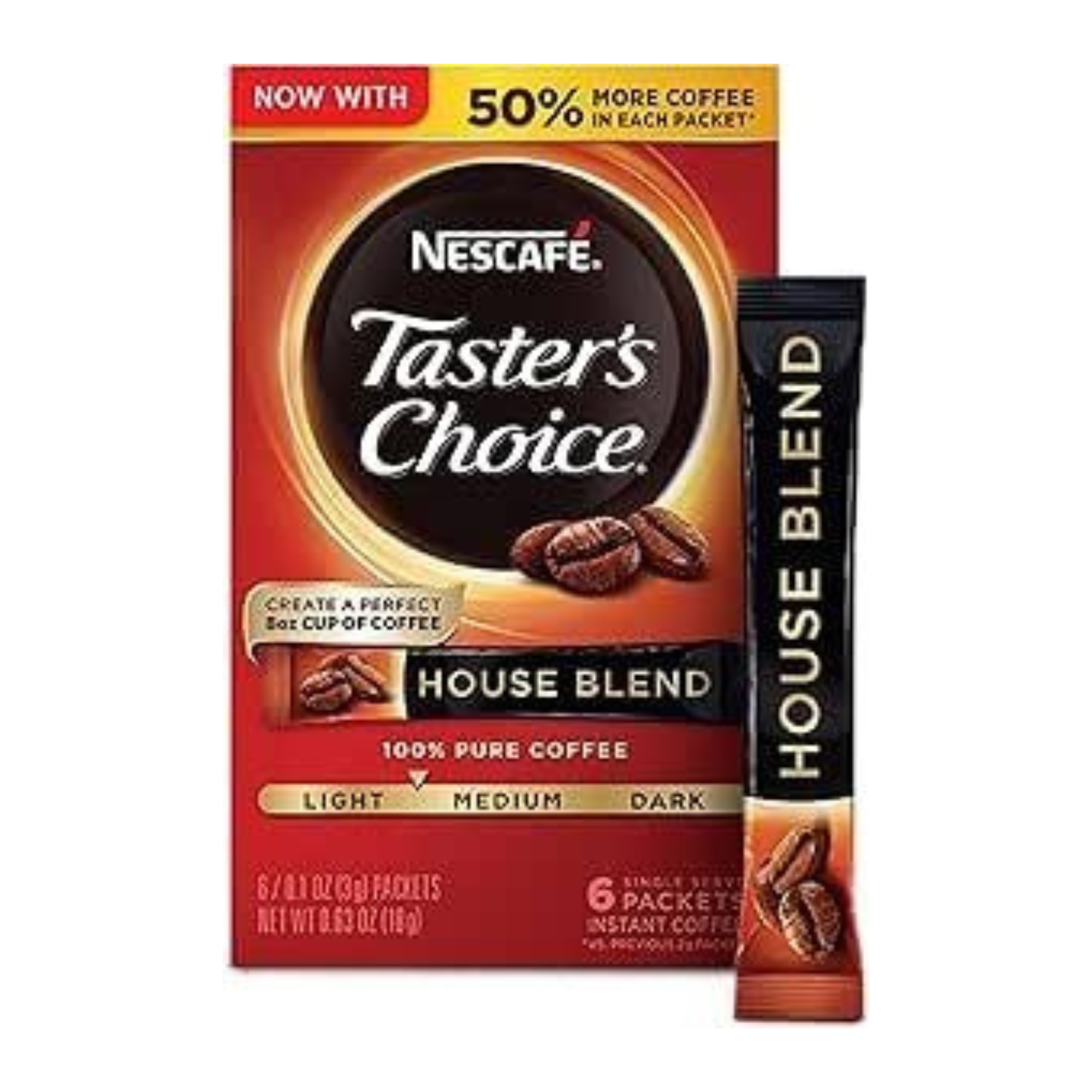 NESCAFÉ Taster's Choice House Blend Instant Coffee - Light Medium Roast 1.9 OZ 
