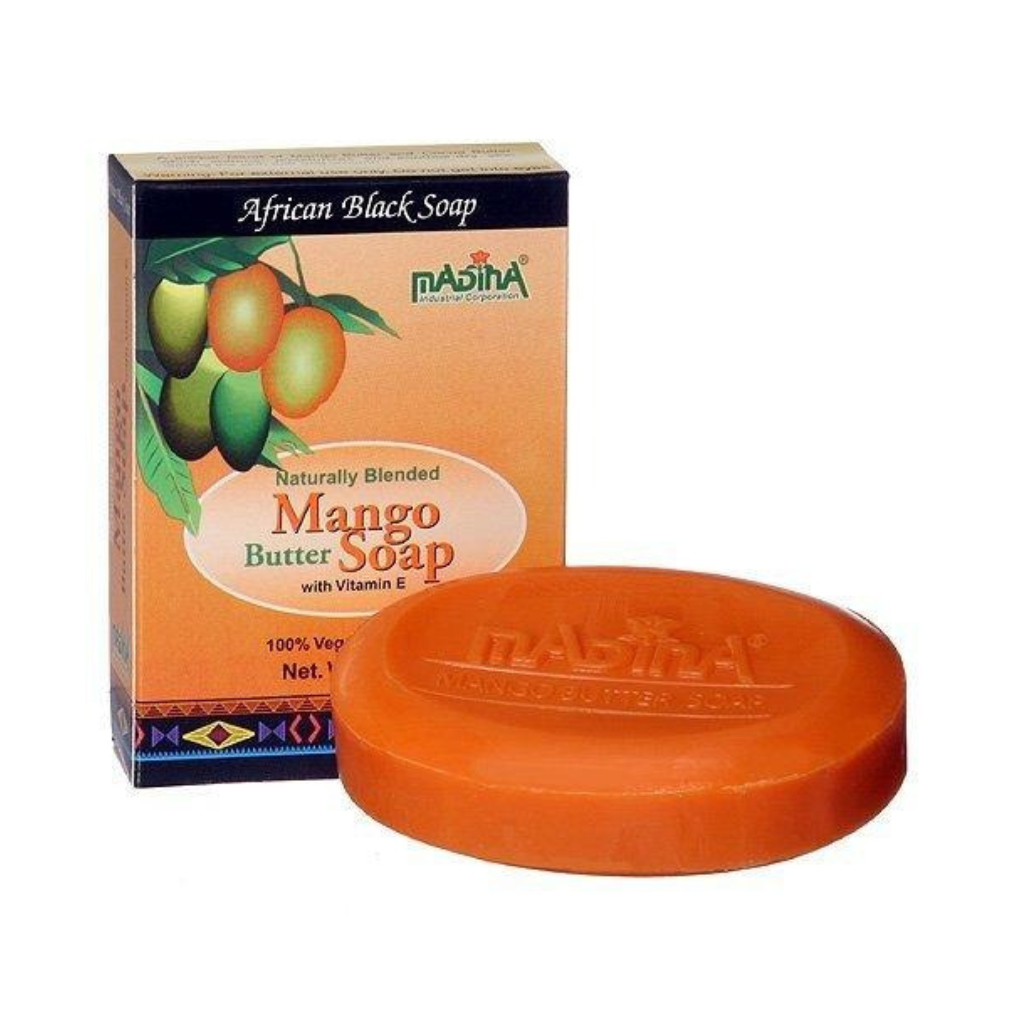 Natural African Mango Butter Soap with Vitamin E - Moisturizing & Soothing for Dry Skin, Halal & Vegan, 3.5 OZ