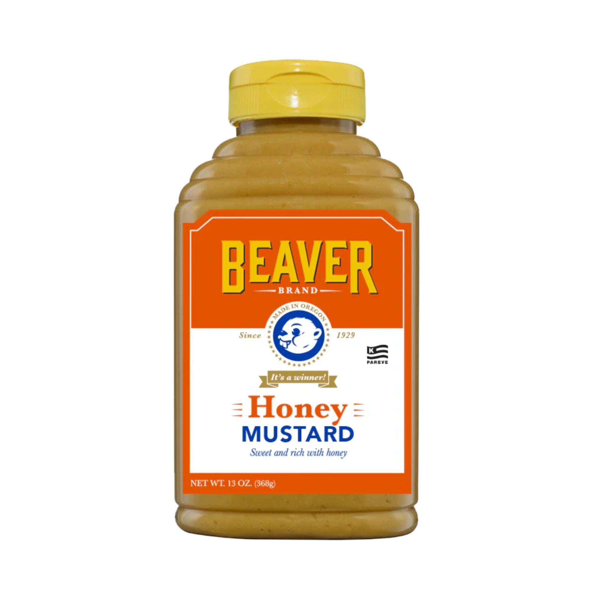 Beaver Sweet Honey Mustard – 6 Pack (13oz Bottles) – Gourmet Honey Dijon Condiment, Perfect for Sandwiches, Pretzels, Marinades & Dipping Sauces
