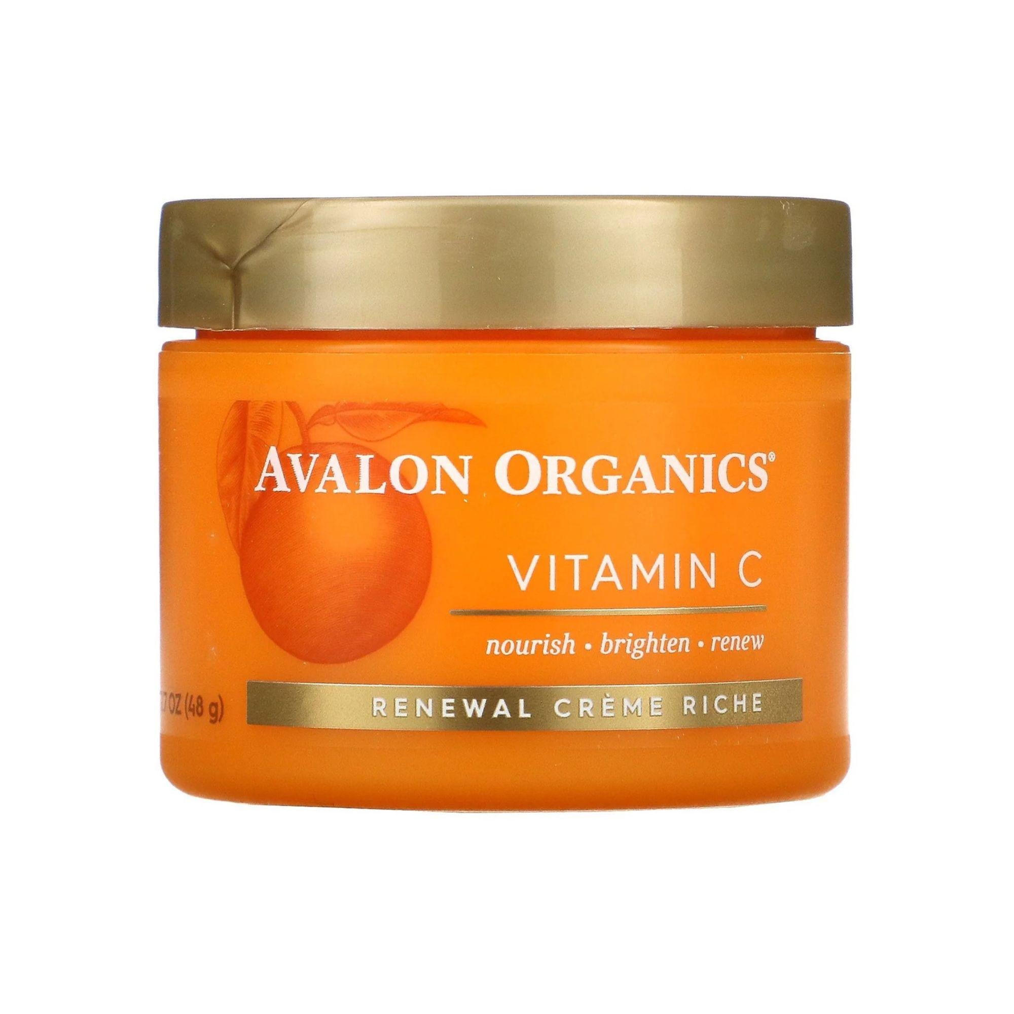 Avalon Organics Vitamin C Renewal Creme Riche – Brightening & Nourishing Face Cream (1.7 Oz)
