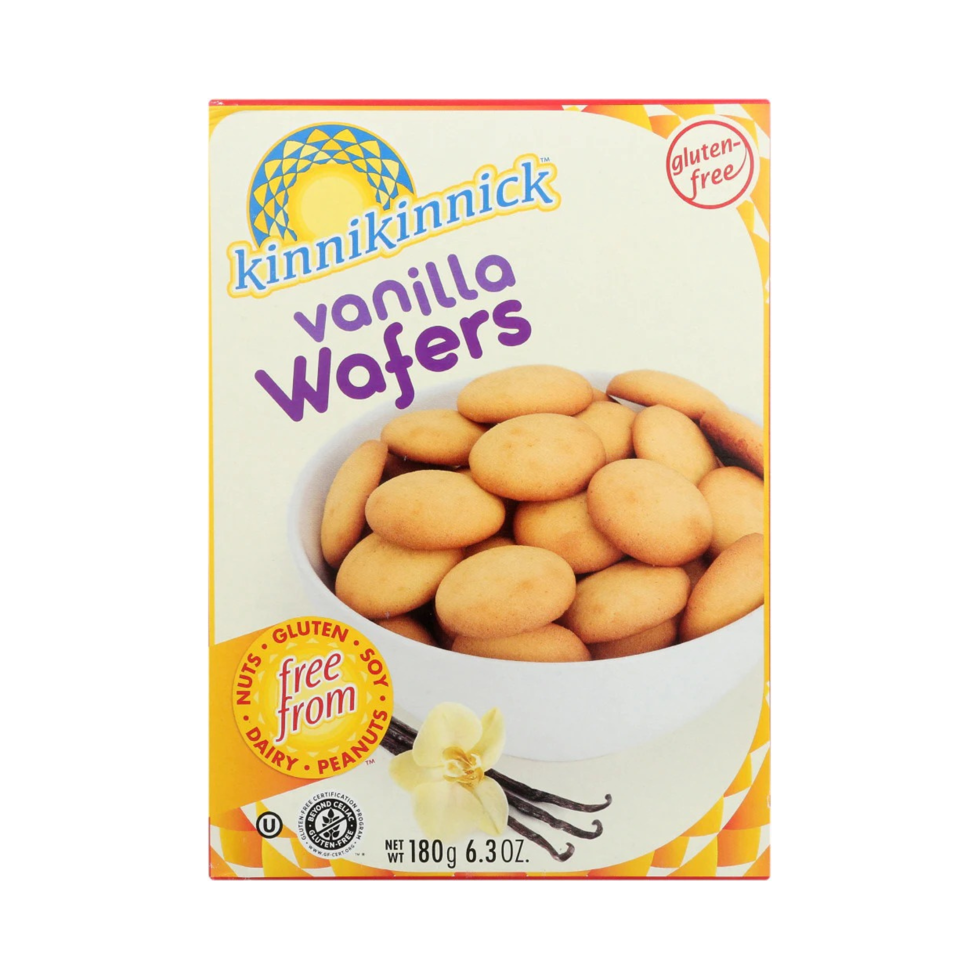 Kinnikinnick Vanilla Wafers Gluten Free Dairy Free Nut Free Kosher Cookies (6×6.3 oz)