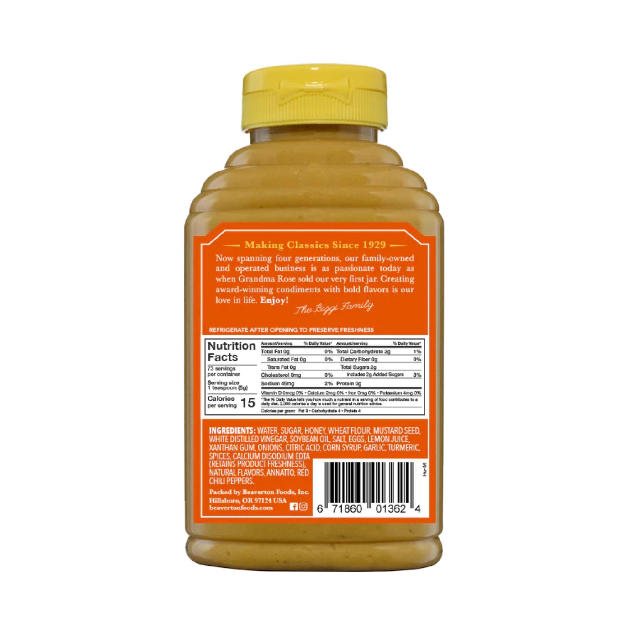 Beaver Sweet Honey Mustard – 6 Pack (13oz Bottles) – Gourmet Honey Dijon Condiment, Perfect for Sandwiches, Pretzels, Marinades & Dipping Sauces