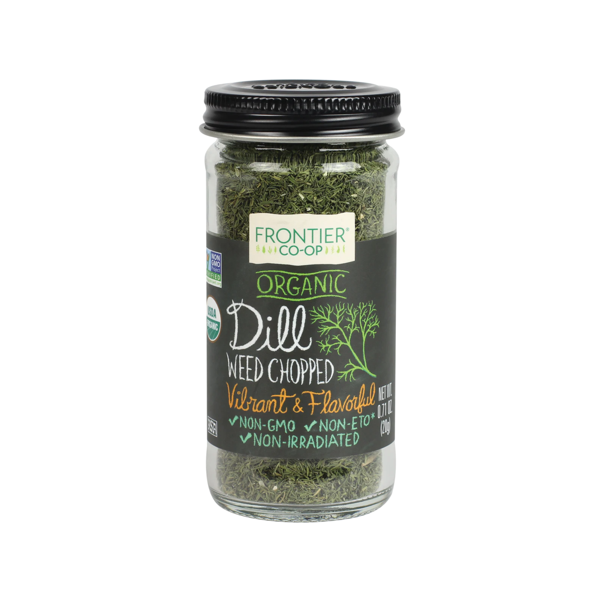 Frontier Herb Organic Dill Weed (1x0.64 oz) – Aromatic Chopped Dill for Salads, Sauces & Fish