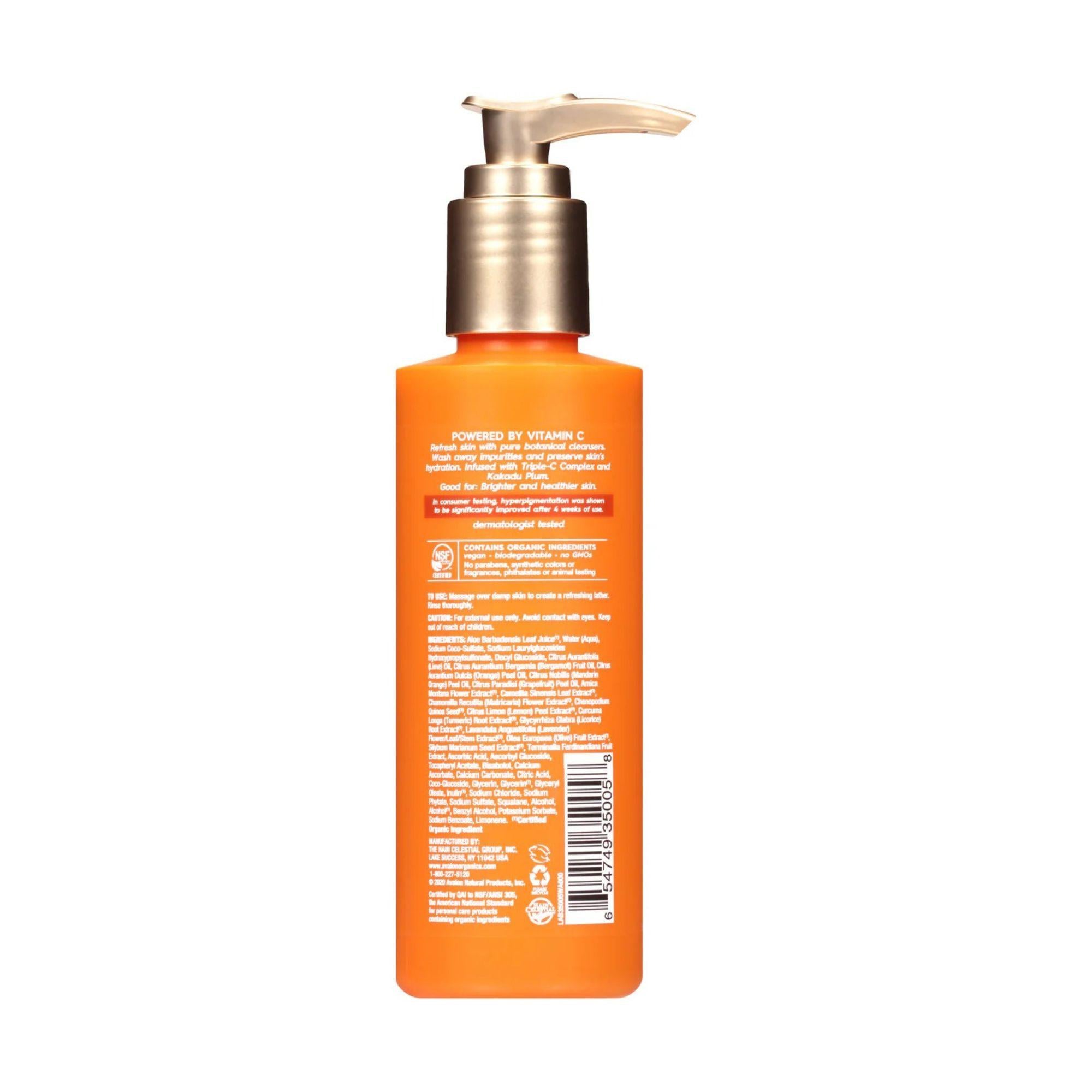 Avalon Organics Vitamin C Renewal Cleansing Gel – Brightening Facial Cleanser for Radiant Skin (6 oz)