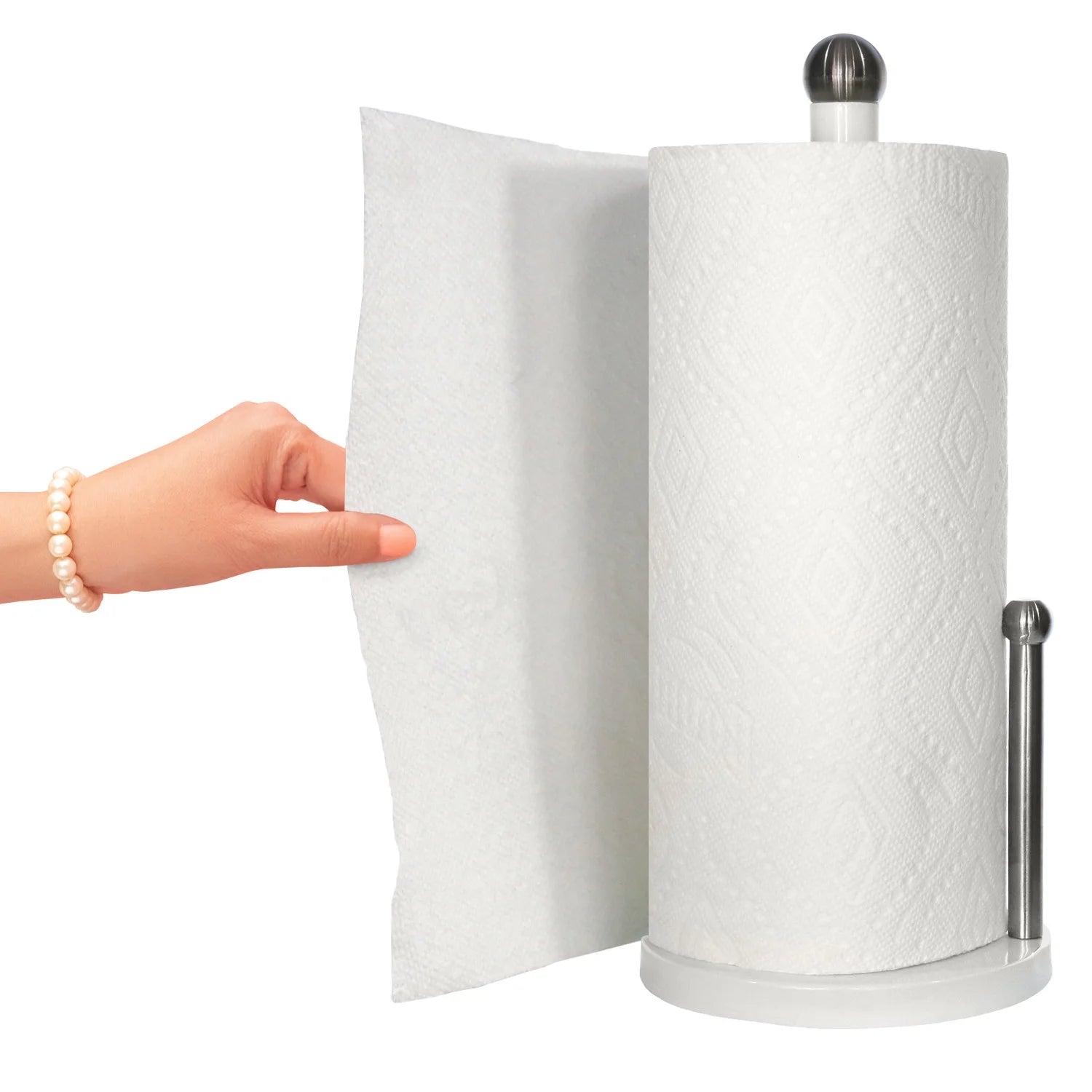 Blue Donuts Enamel Coated Steel Paper Towel Holder (Black)