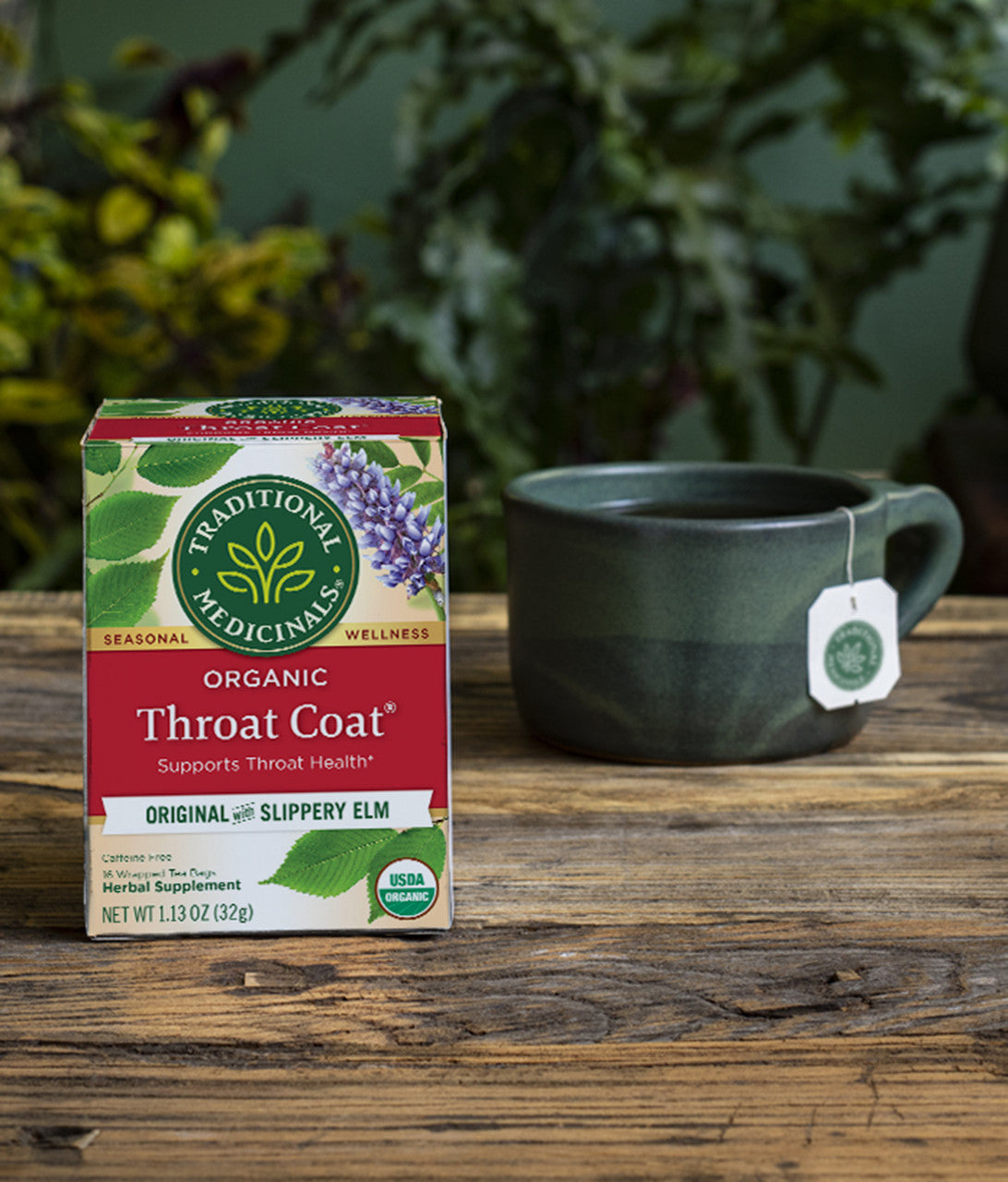 Traditional Medicinals Throat Coat Herbal Tea – Organic Soothing Tea for Throat Health (6x16 Bags)