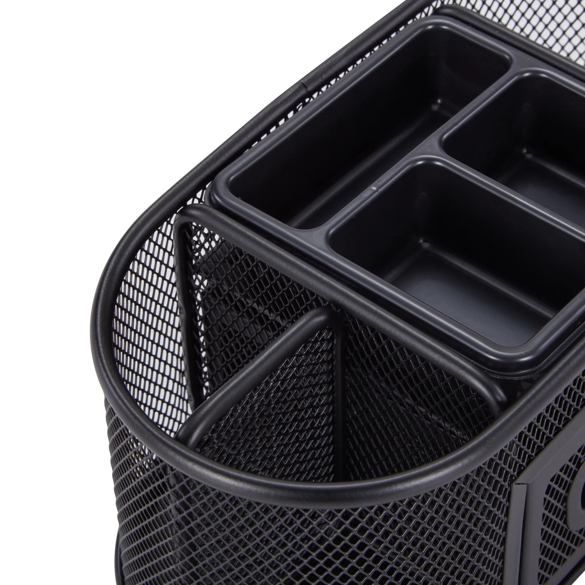 Pen+Gear Metal Mesh Desktop Organizer, 8 Compartments, Black