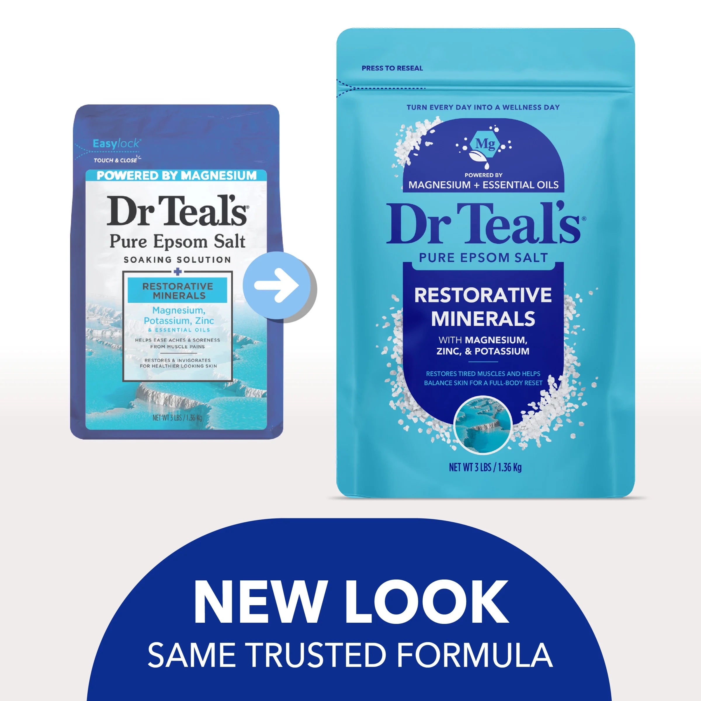 Dr Teal'S Epsom Salt Magnesium Soak, Restorative Minerals with Potassium & Zinc, 3 Lbs
