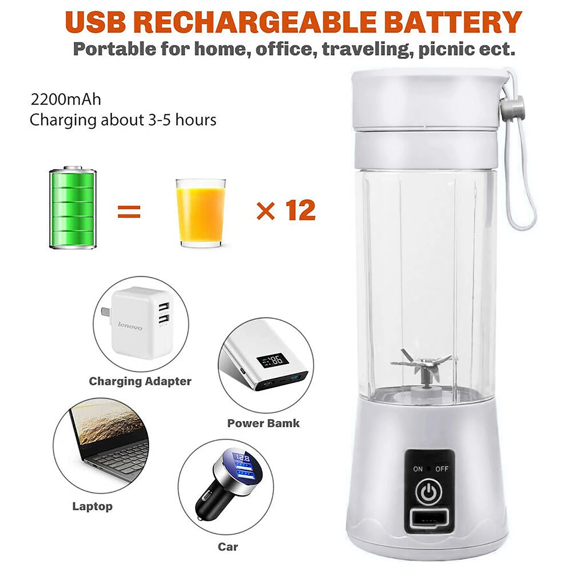 Dg-Direct 180 W 0.4 Qt Portable Blender, Blue