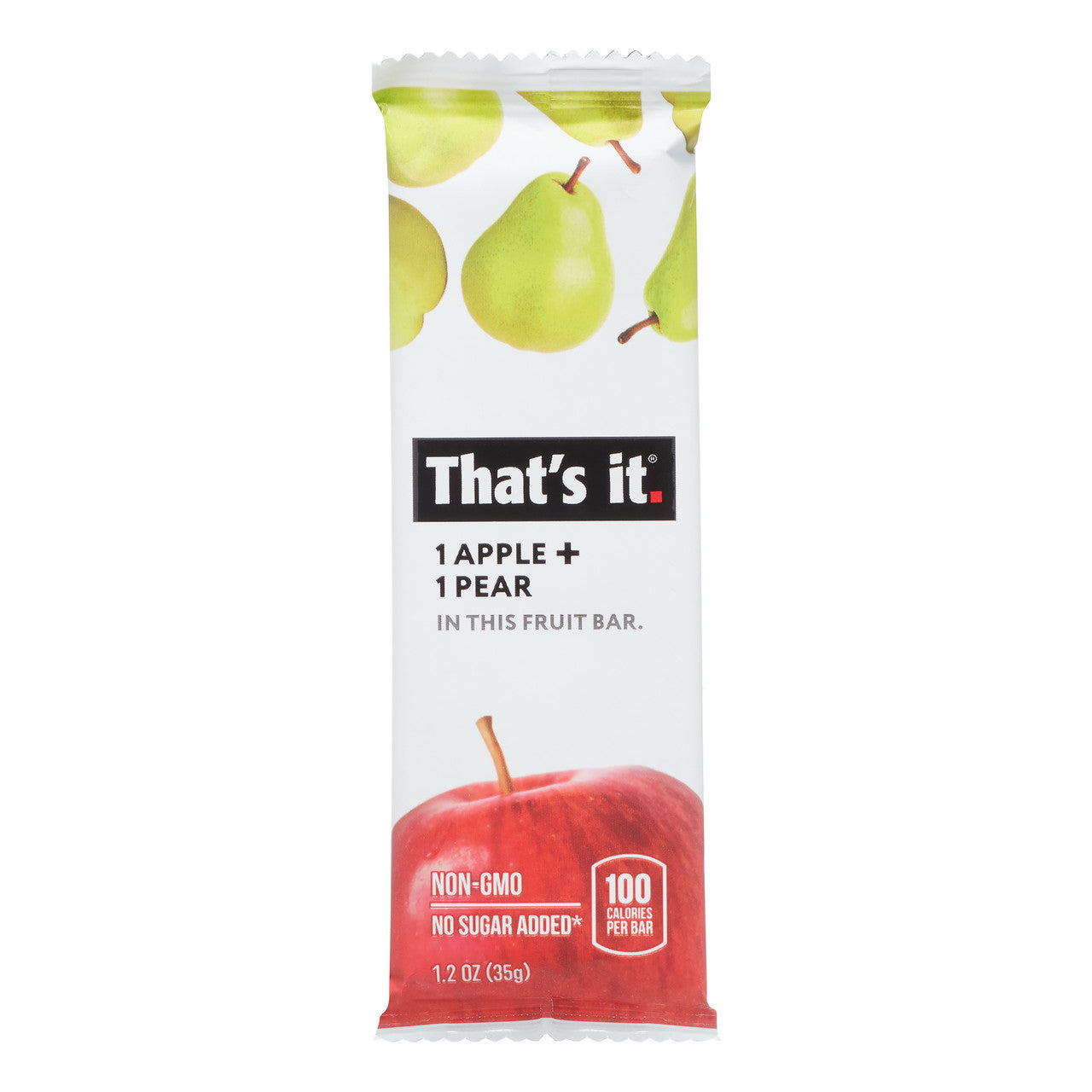 That’s It Apple + Pear Fruit Bar (12 x 1.2 oz) | 100% Real Fruit, High Fiber, No Added Sugar, Gluten-Free Snack