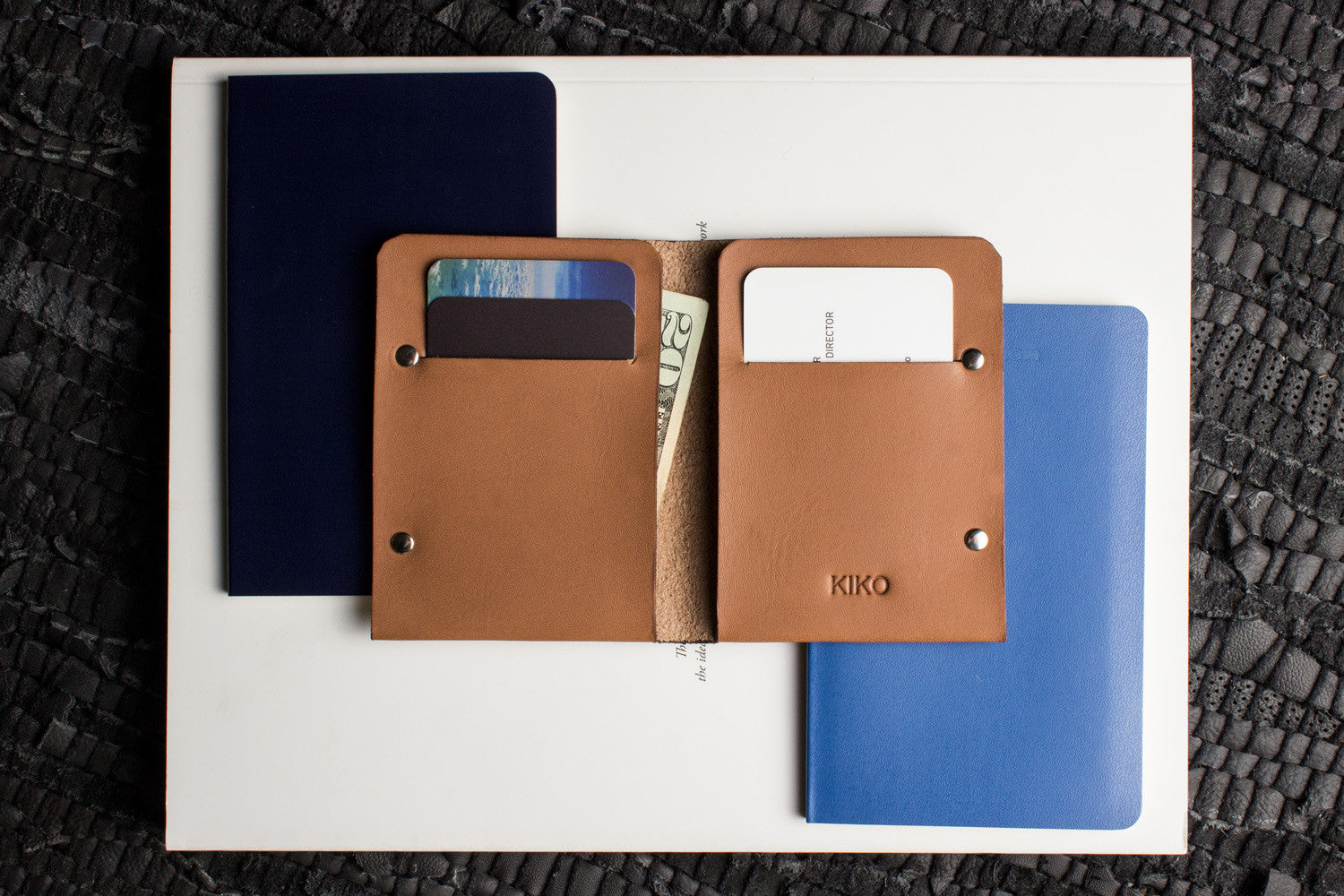Handmade Unstitched Leather Bifold Wallet – Minimalist Slim Vegetable Tanned Cowhide Wallet for Men