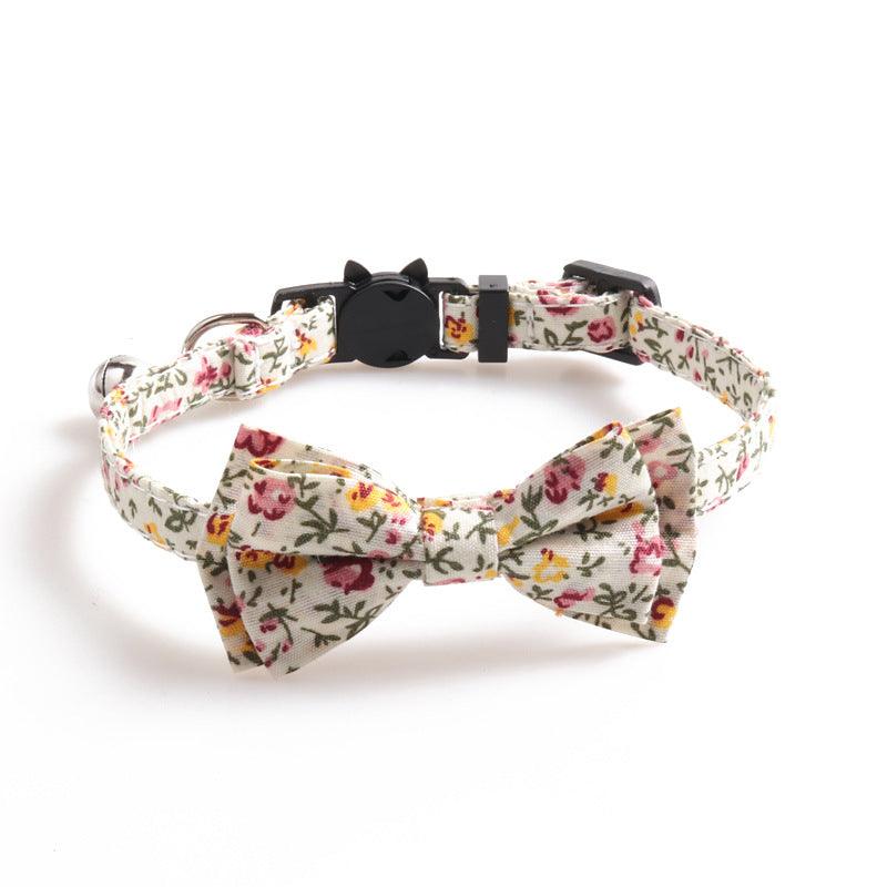 Luxury Soft Cotton Adjustable Cat Collar with Bow Tie - Comfortable & Stylish Pet Accessory