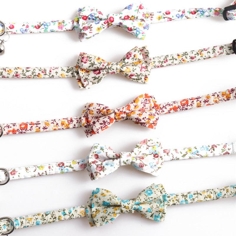 Luxury Soft Cotton Adjustable Cat Collar with Bow Tie - Comfortable & Stylish Pet Accessory