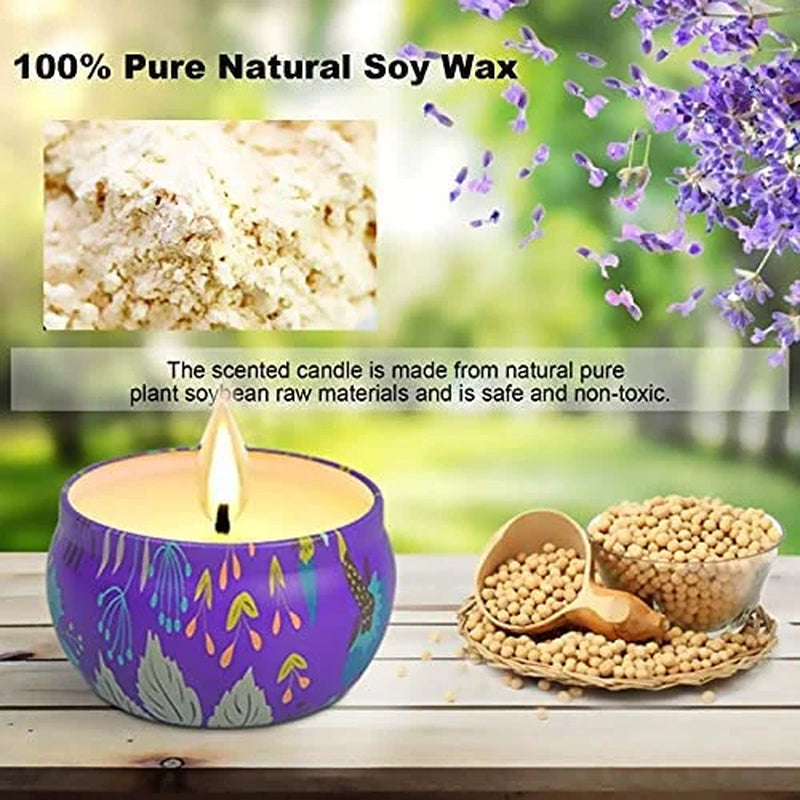 OSHINE 6-PACK Scented Candles Gift Set 100% Soy Aromatherapy Wax with Strongly Fragrance Essential Oils 2.5 Oz Stress Relief for Halloween,Christmas,Mother'S Day Gift,Valentine'S Day,Birthday,Wedding