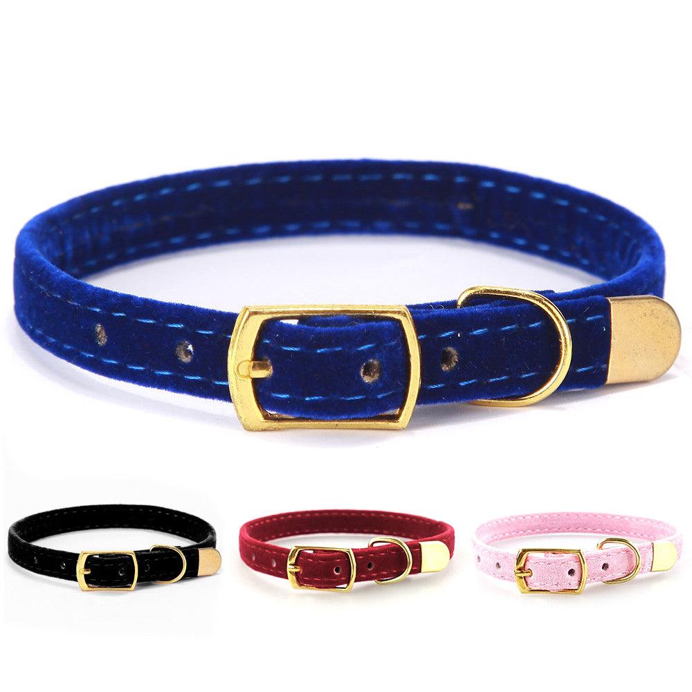 Luxury Velvet Cat Collar - Adjustable Soft Flocking Design for Fashionable Felines