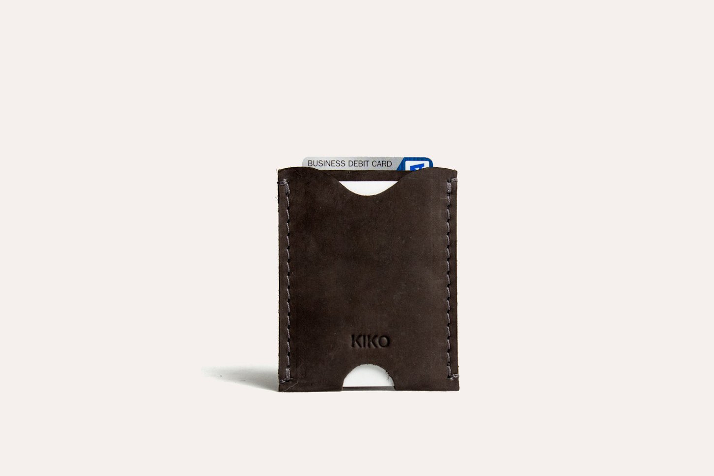 Premium Cowhide Leather Double Sided Card Holder with Easy Thumbhole Access 