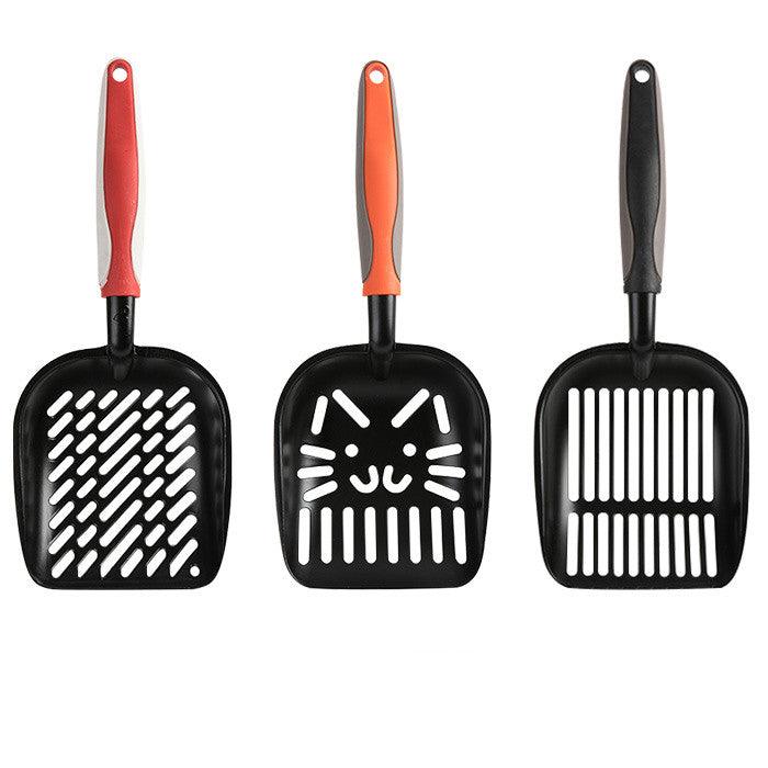 Extra Large Ergonomic Black Aluminum Cat Litter Scoop with Unique Hole Designs