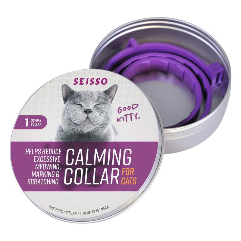 CalmEase Adjustable Cat Calming Collar - Premium Anxiety Relief for Cats