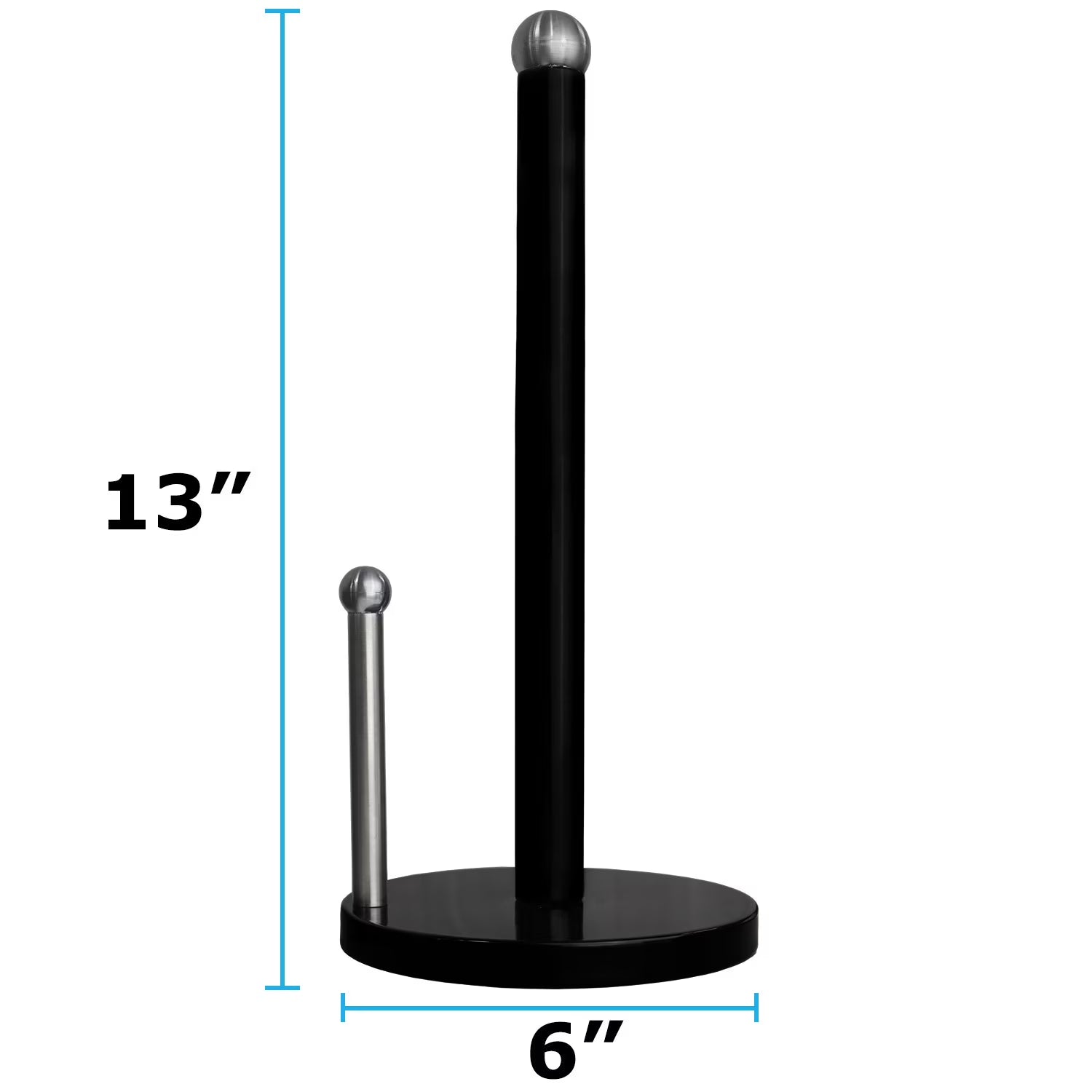 Blue Donuts Enamel Coated Steel Paper Towel Holder (Black)