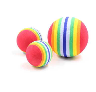Colorful Rainbow Pet Balls - Durable EVA Foam Cat & Dog Toys for Endless Fun