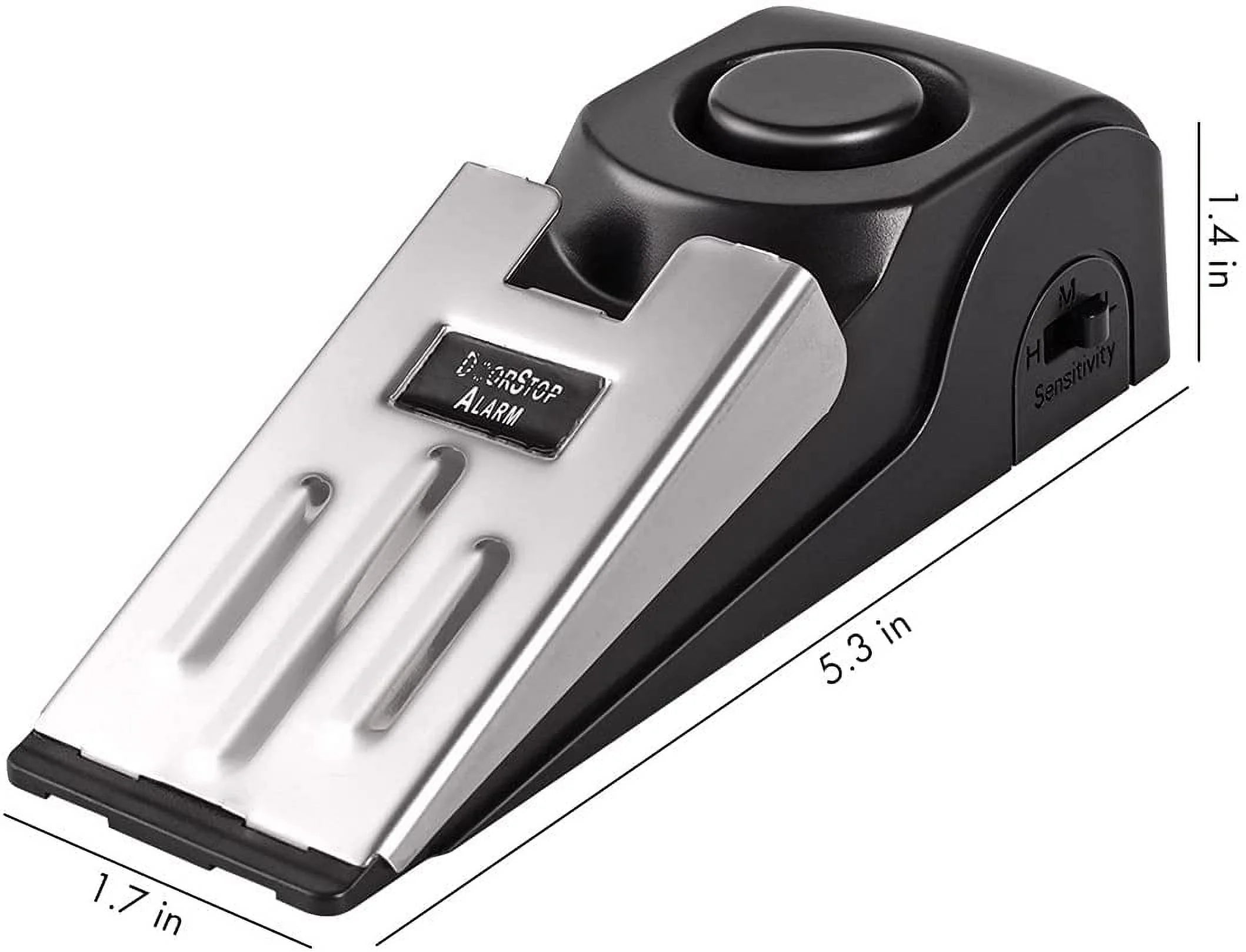 Syenll Door Stop Alarm, 2 Pack Door Stopper with 120DB Security Alarm, Door Security Devices for Home Travel, Black