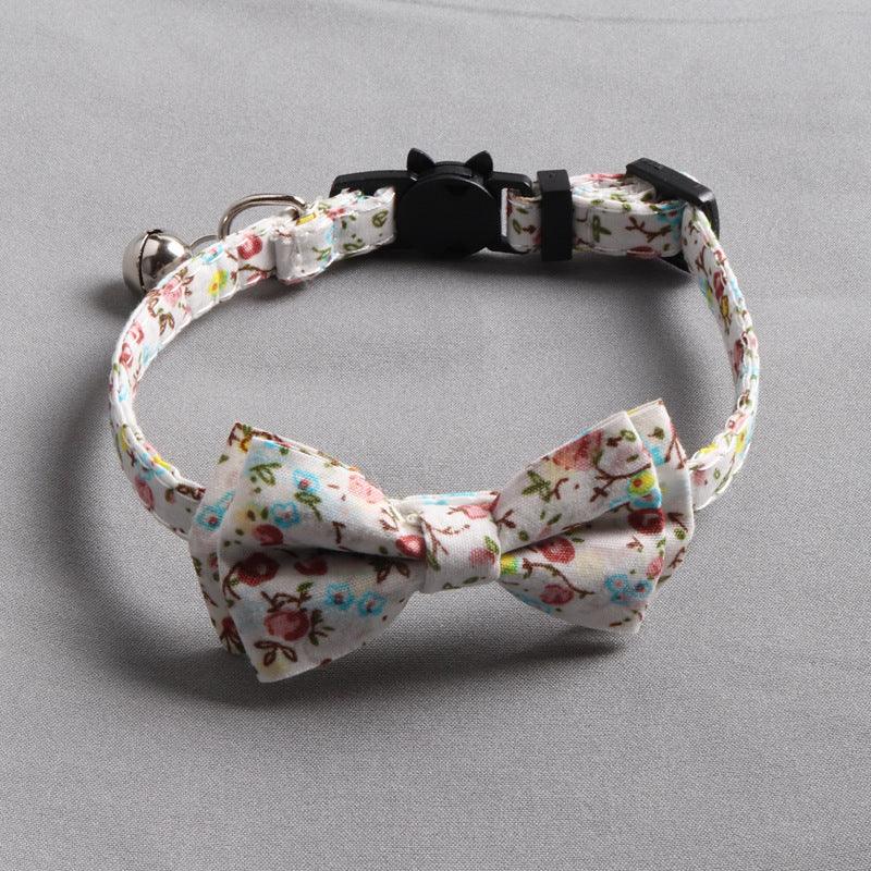 Luxury Soft Cotton Adjustable Cat Collar with Bow Tie - Comfortable & Stylish Pet Accessory