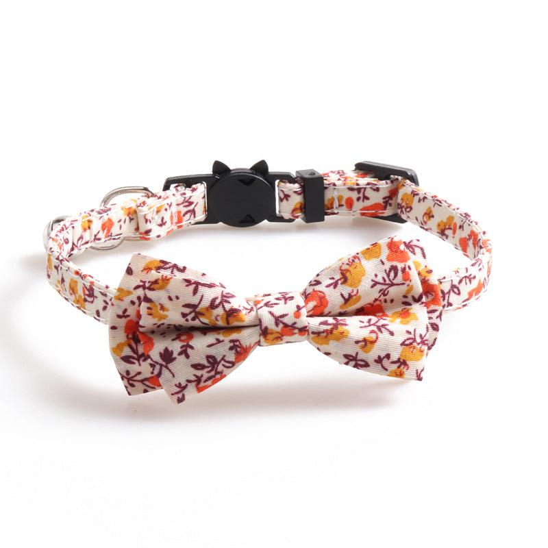 Luxury Soft Cotton Adjustable Cat Collar with Bow Tie - Comfortable & Stylish Pet Accessory