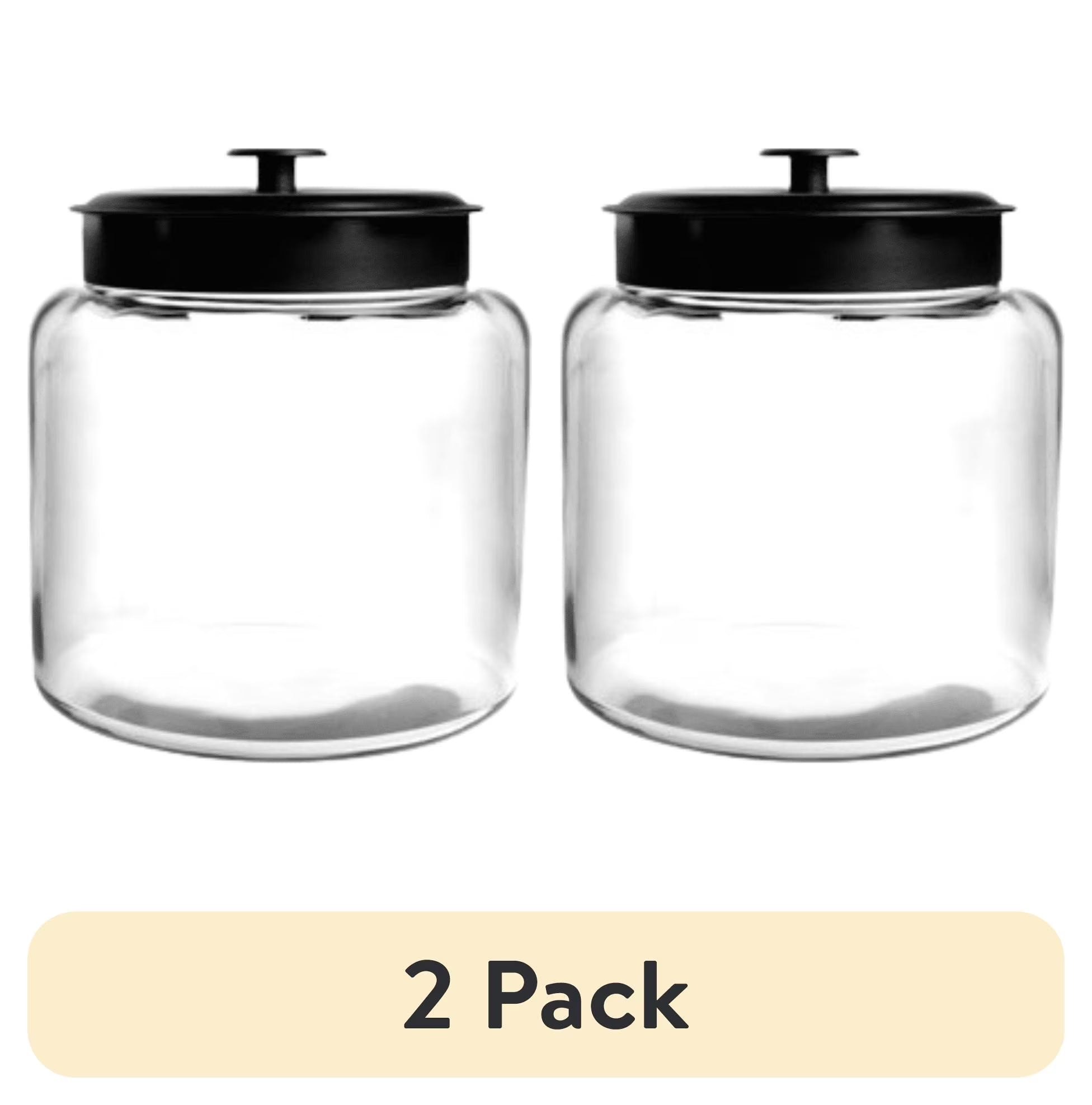 Anchor Hocking Montana Glass Jar with Black Metal Lid, 64 Ounce, a Practical Choice for Pantry Jar Storage and Display