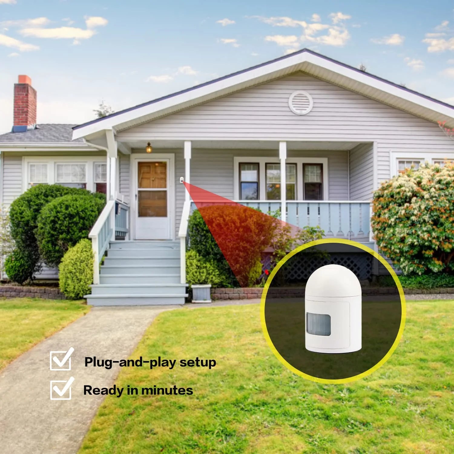 Emacros, 500 FT Range Security Household Sensors & Alarms 2 Count