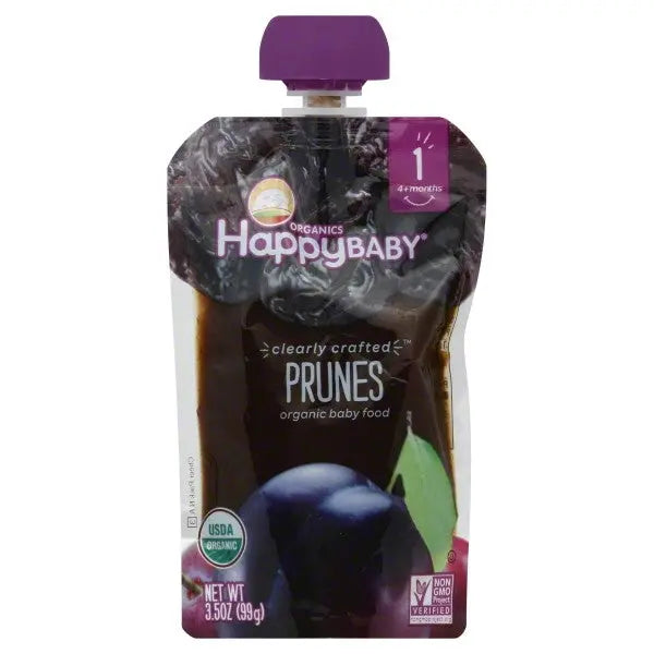 Happy Baby Clearly Crafted Organic Prunes Baby Food Pouches (16 × 3.5 oz) Enaraon