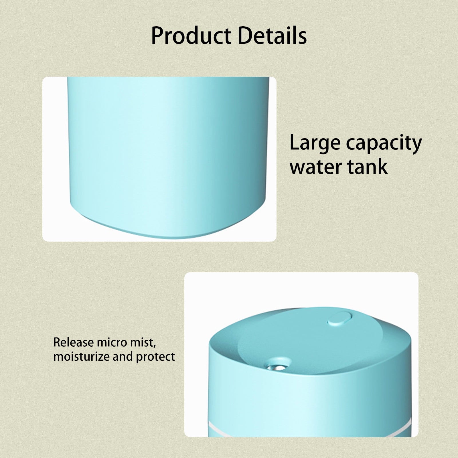 Vikakiooze 2023 Promotion on Sale, Portable Desk Humidifier, Cool Mist Humidifier, Small Humidifier for Home Bedroom Office, Plants, Colorful Night Light Function