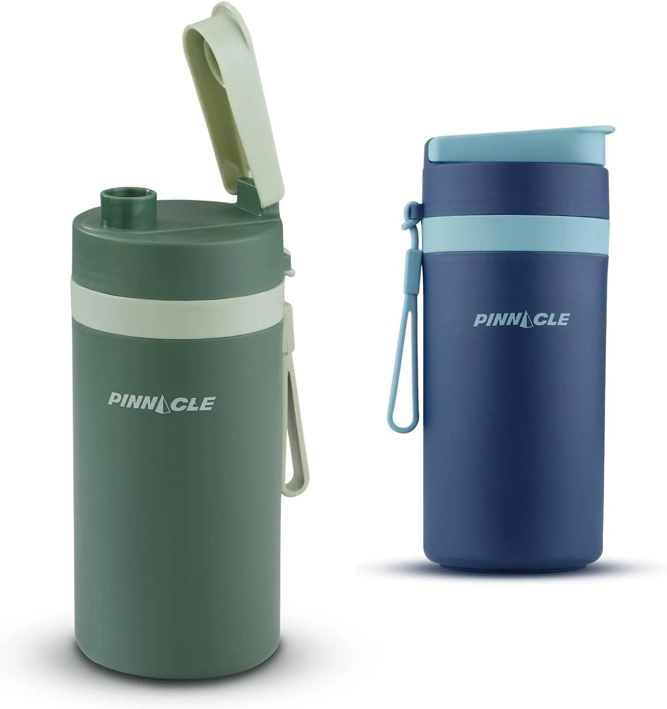 Thermo Water Bottle with Carrying Strap – 13.5Oz Stainless Steel Water Bottle with Matte Outer Finish – Leakproof Reusable Water Bottle with Sipping Cap – Insulated Water Bottle for Kids and Adults