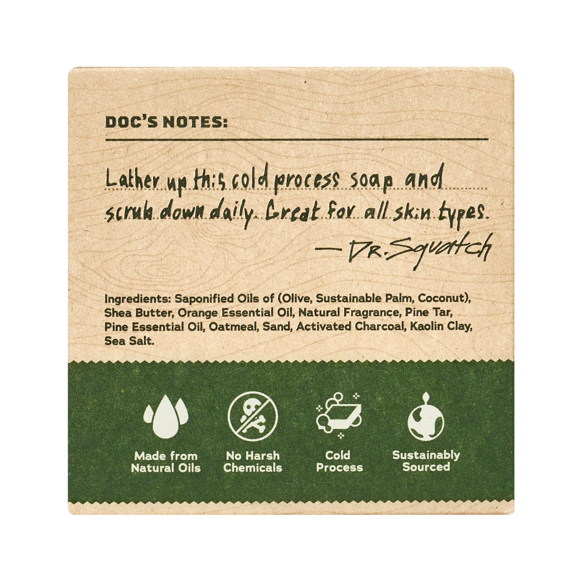 Dr. Squatch Pine Tar Natural Bar Soap for Men, 5 Oz