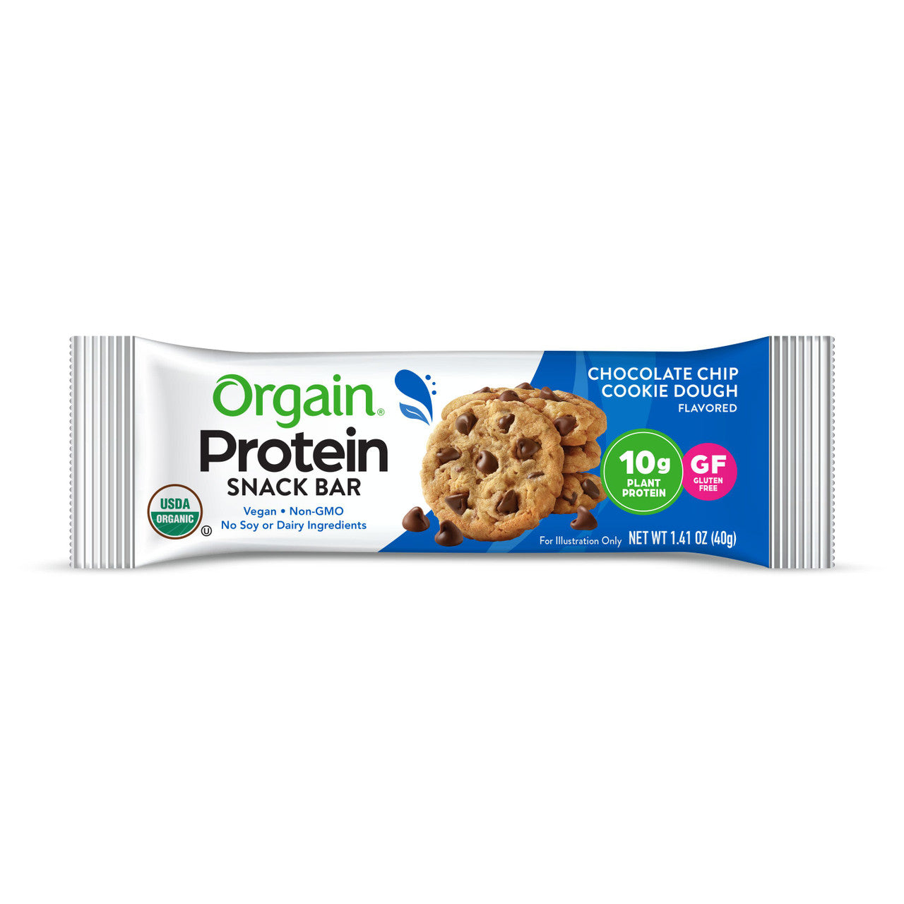 Orgain Organic Protein Snack Bar Chocolate Chip Cookie Dough (12 x 1.41 oz) | 10g Plant-Based Protein, Gluten-Free, Vegan