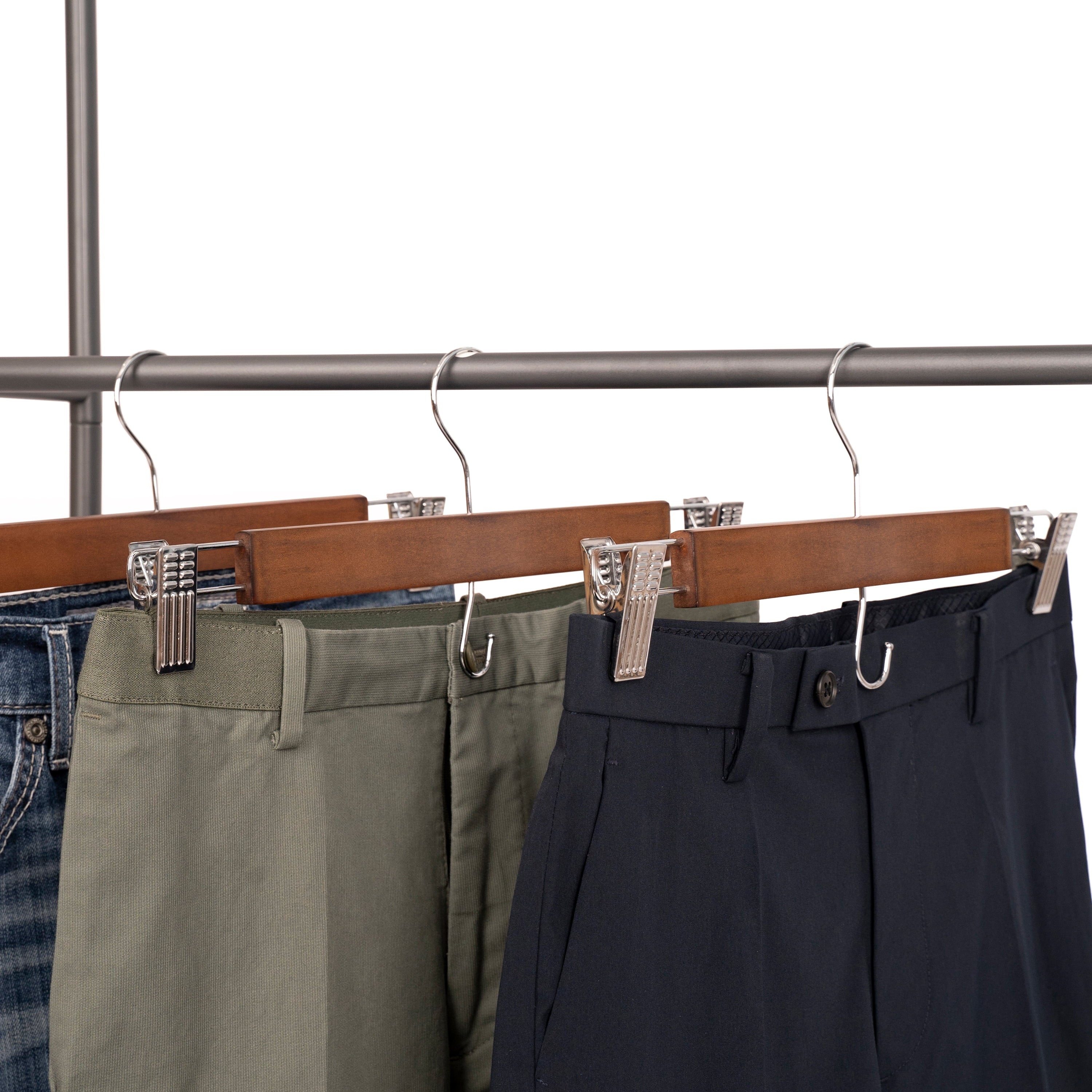 Better Homes & Gardens Walnut Finish Wood Pant & Skirt Adult Hangers, 3 Count