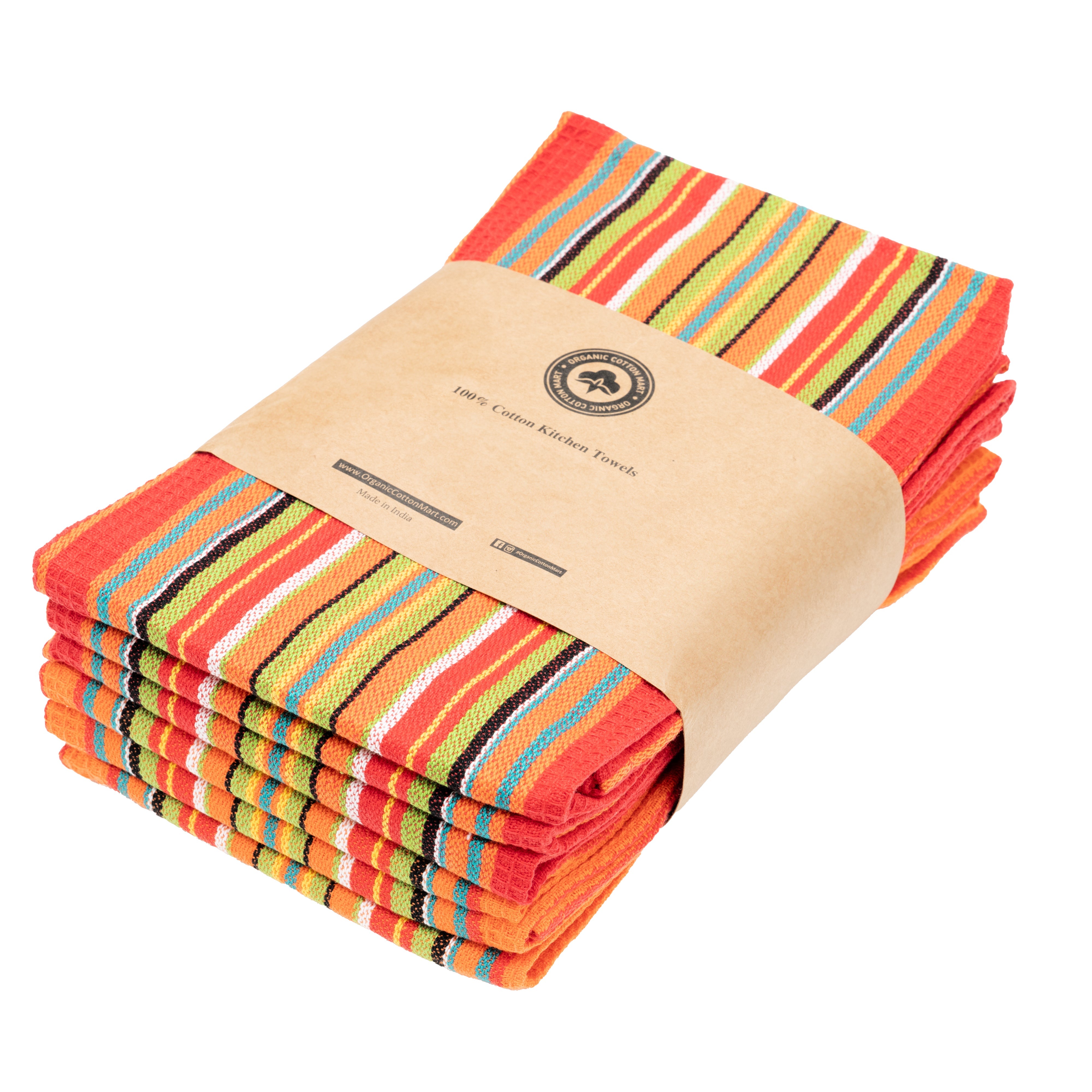 Colorful Southwest Fiesta Cotton Kitchen Towels - Absorbent, Eco-Friendly, Lint-Free, 6 Pack