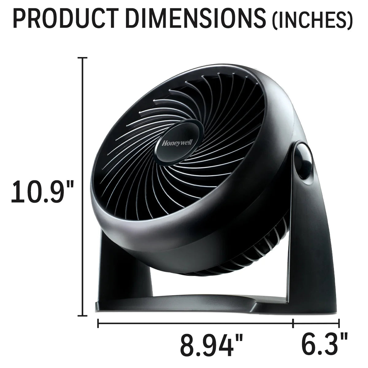 Honeywell Turbo Force Air Circulator Personal Fan, New, Black, W 8.94" X H 10.9" X L 6.3", HT900