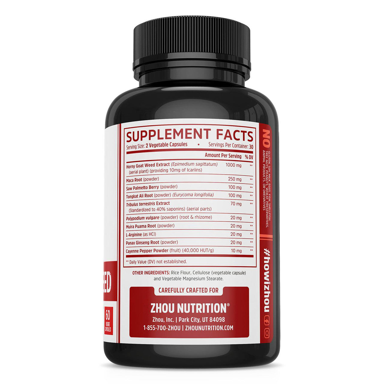Zhou Horny Goat Weed Supplement – Herbal Energy & Stamina Support with Maca Root & Ginseng (60 Capsules)