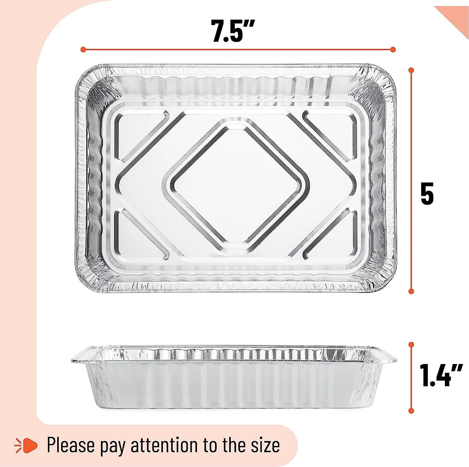 UNCO- Grill Drip Pans Aluminum, 7.5 X 5, 22Pcs, Drip Pan Liners, Grease Pan Liner, Grill Drip Pans for Outdoor Grill, Grill Grease Pan Liners, Grill Drip Pan, Aluminum Drip Pans, Drip Pan for Grill