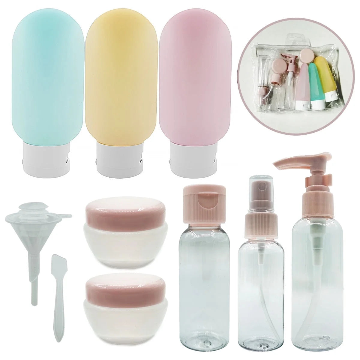 Somnr 11-Pack Travel Bottles Set – Leak-Proof Toiletry Containers for Shampoo & Liquids, Portable & Tsa-Approved