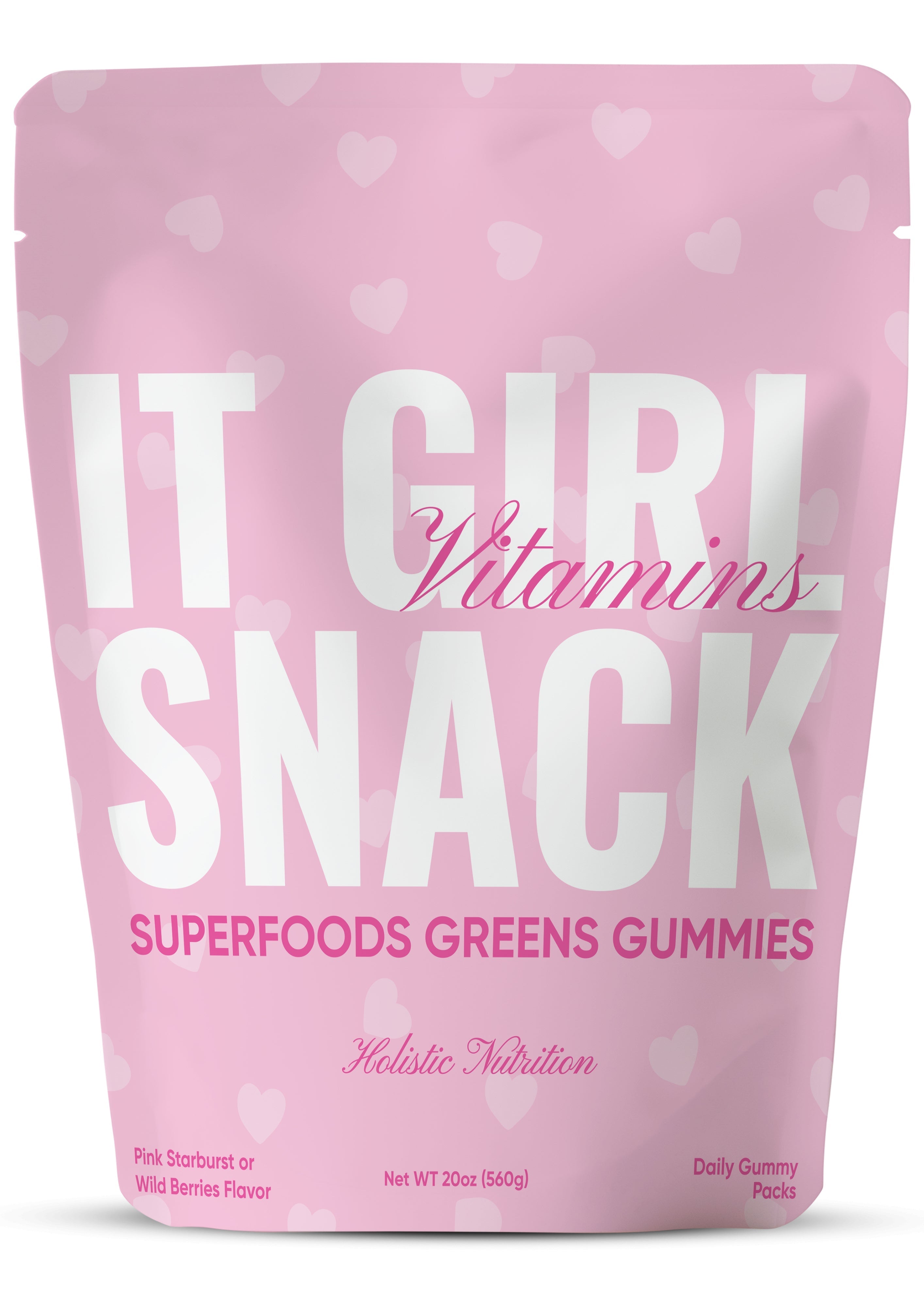 It Girl Snack - Superfoods Greens Gummies in Pink Starburst Flavor 