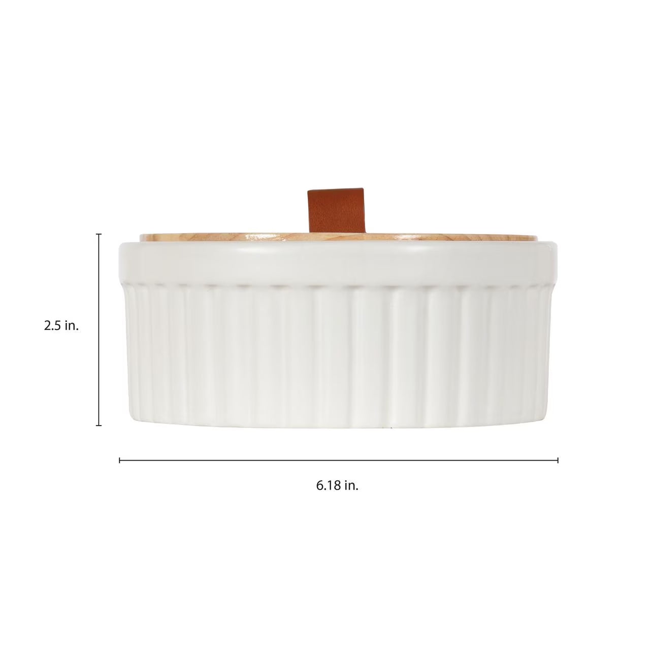 Better Homes & Gardens 2.5" X 6.18" Ribbed Off-White/Cream Ceramic Decorative Container