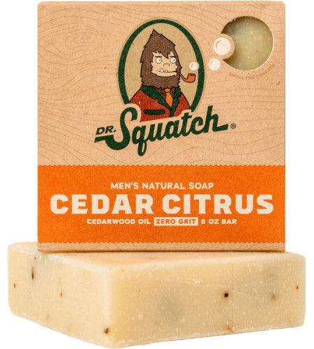 Dr. Squatch Cedar Citrus Men's Exfoliating Soap - Natural, Handmade, USA, Paraben-Free