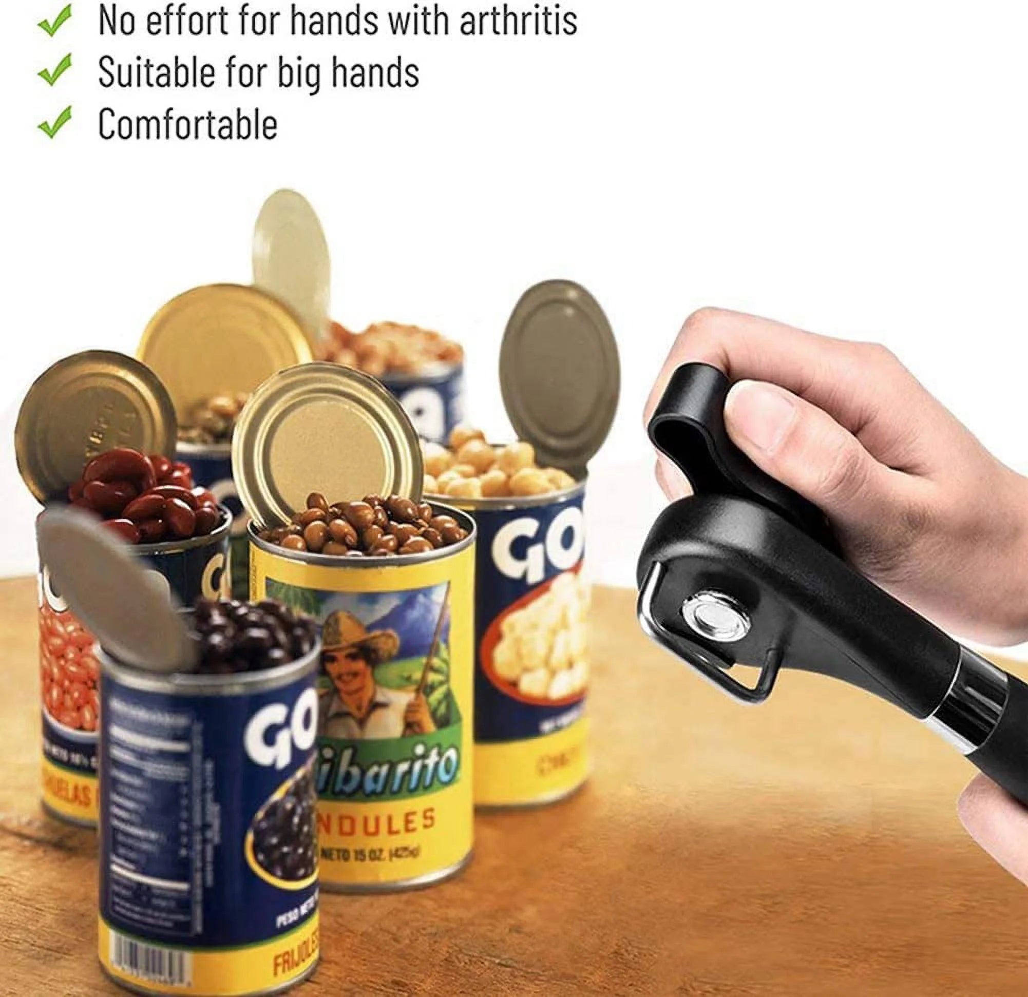 Cowin Can Opener Manual Cutting Can Opener Safe Smooth Edge Stainless Steel Ergonomic Can Opener Kitchen Restaurant