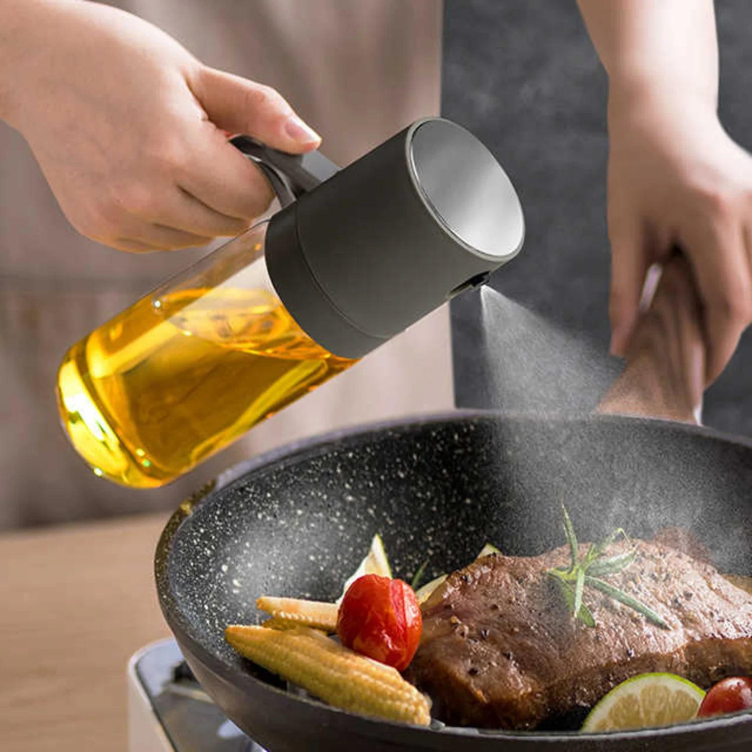 JEEXI Oil Sprayer for Cooking, Advanced Olive Oil Spray Bottle Mister, Kitchen Gadgets Accessories for Air Fryer, Salad, BBQ, Kitchen Baking, Roasting