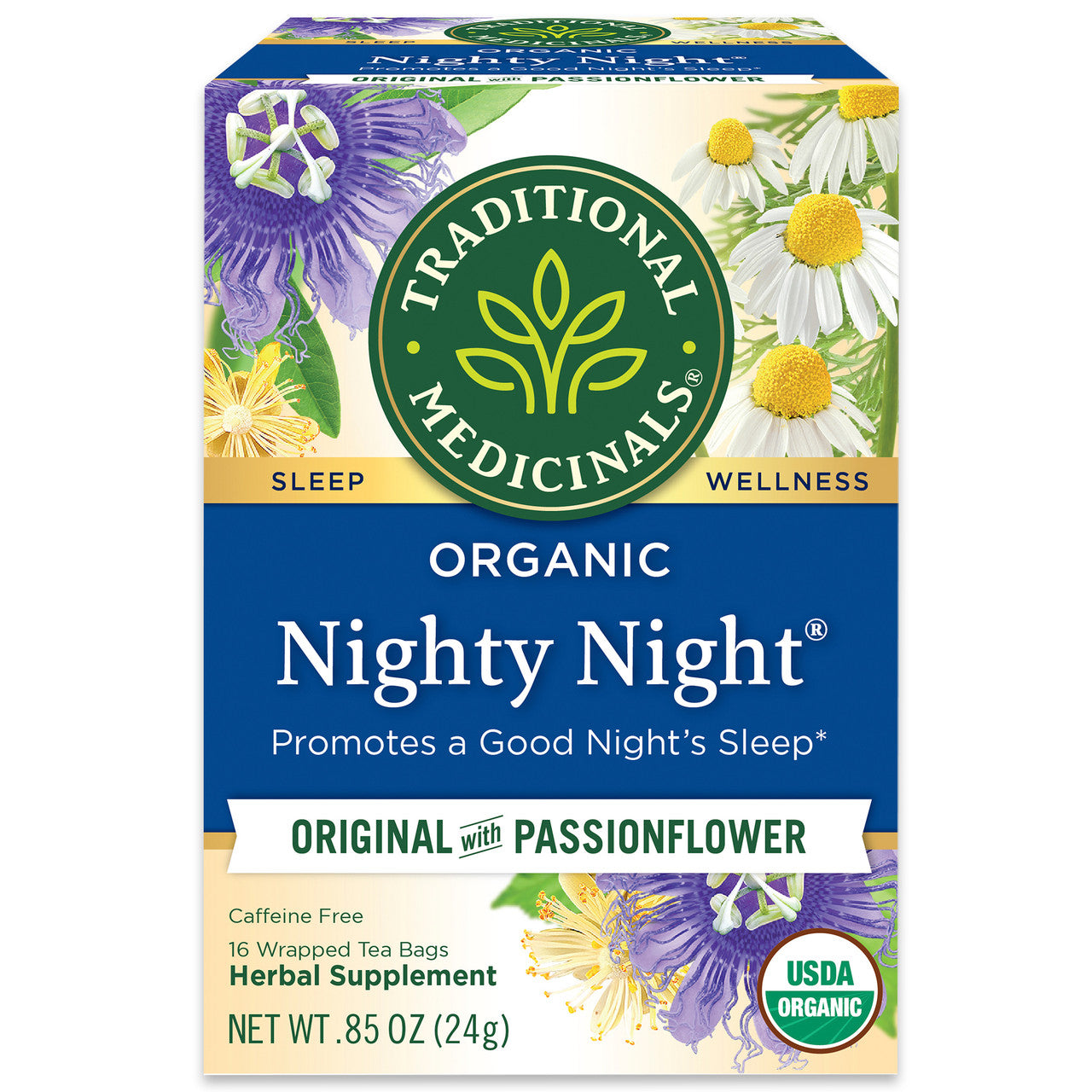 Traditional Medicinals Organic Nighty Night Tea – Sleep & Relaxation Herbal Tea (6x16 Bags)