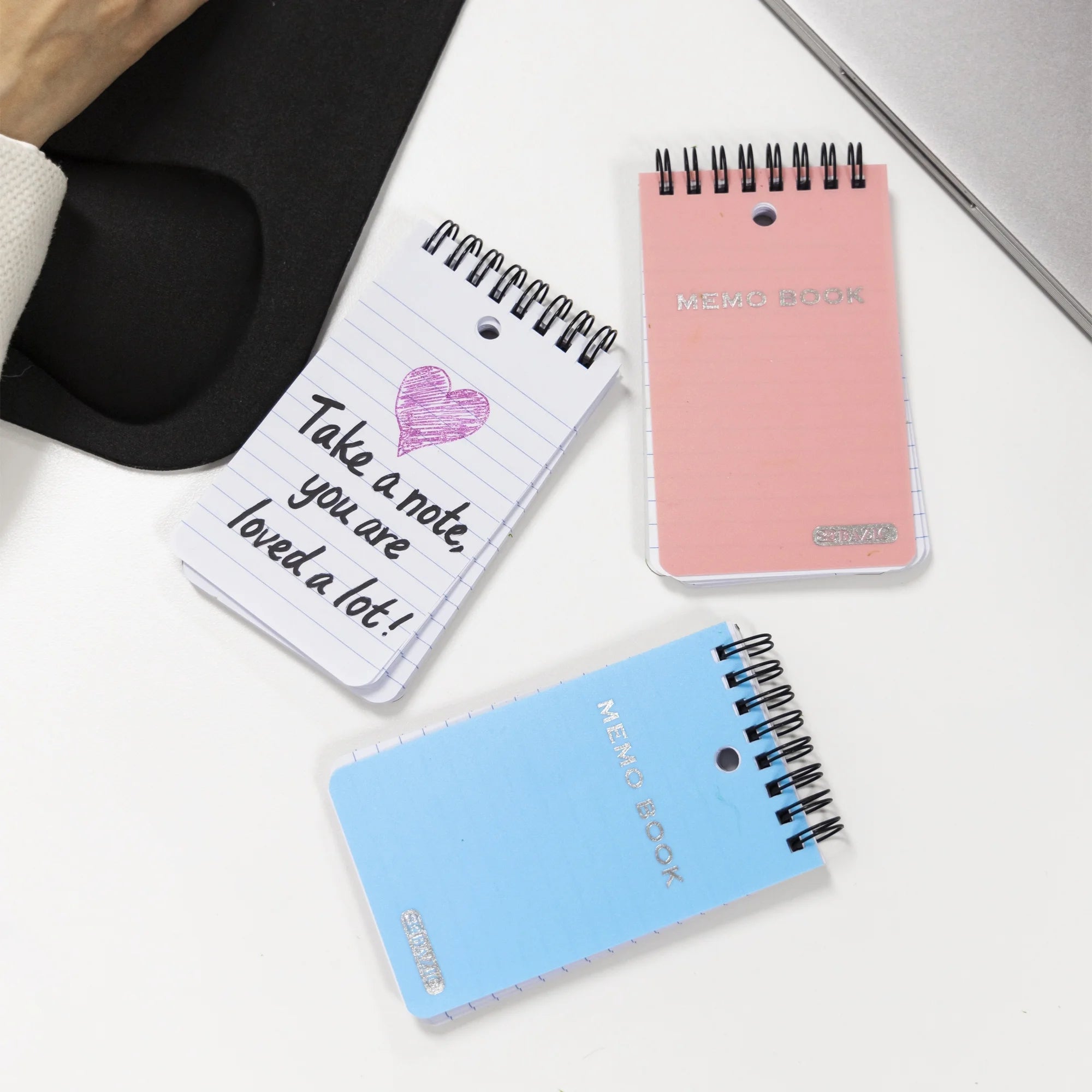 BAZIC Small Notebook Memo Book 3"X5" Spiral Pocket Size Pad, Pastel Color 100 Sheets, 6-Pack