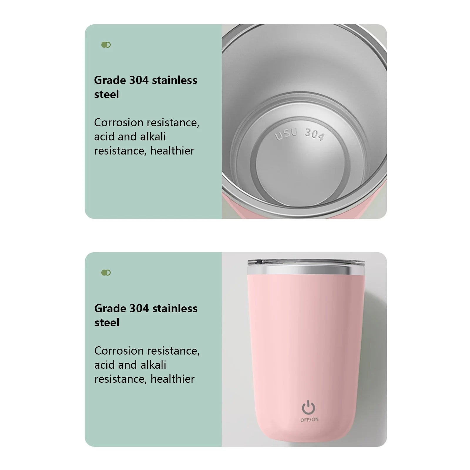 Moocorvic Automatic Magnetic Stirring Coffee Mug, Rotating Home Office Travel Mixing Cup Funny Electric Stainless Steel Self Mixing Coffee Tumbler